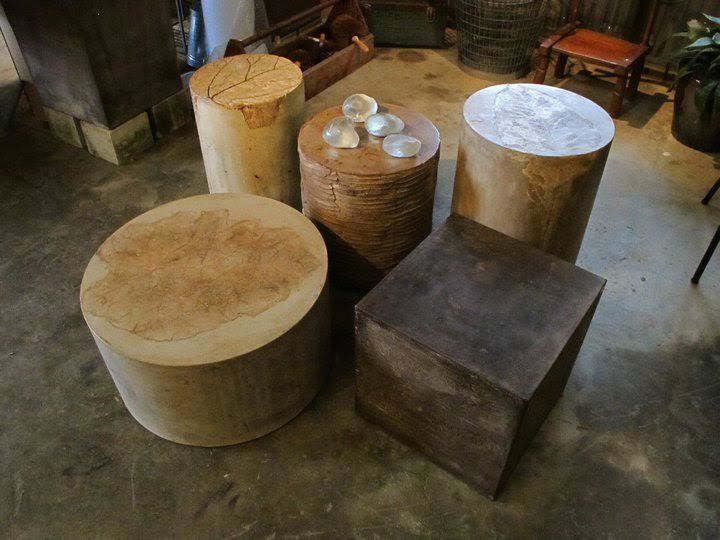 Group of Concrete Side Tables