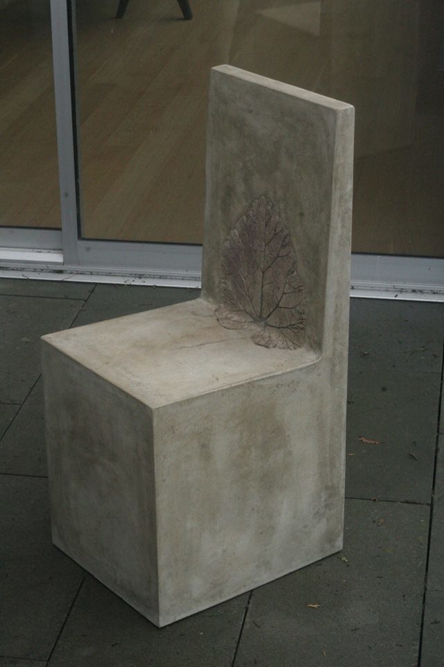 Concrete Sophie Chair with rhubarb leaf immpression